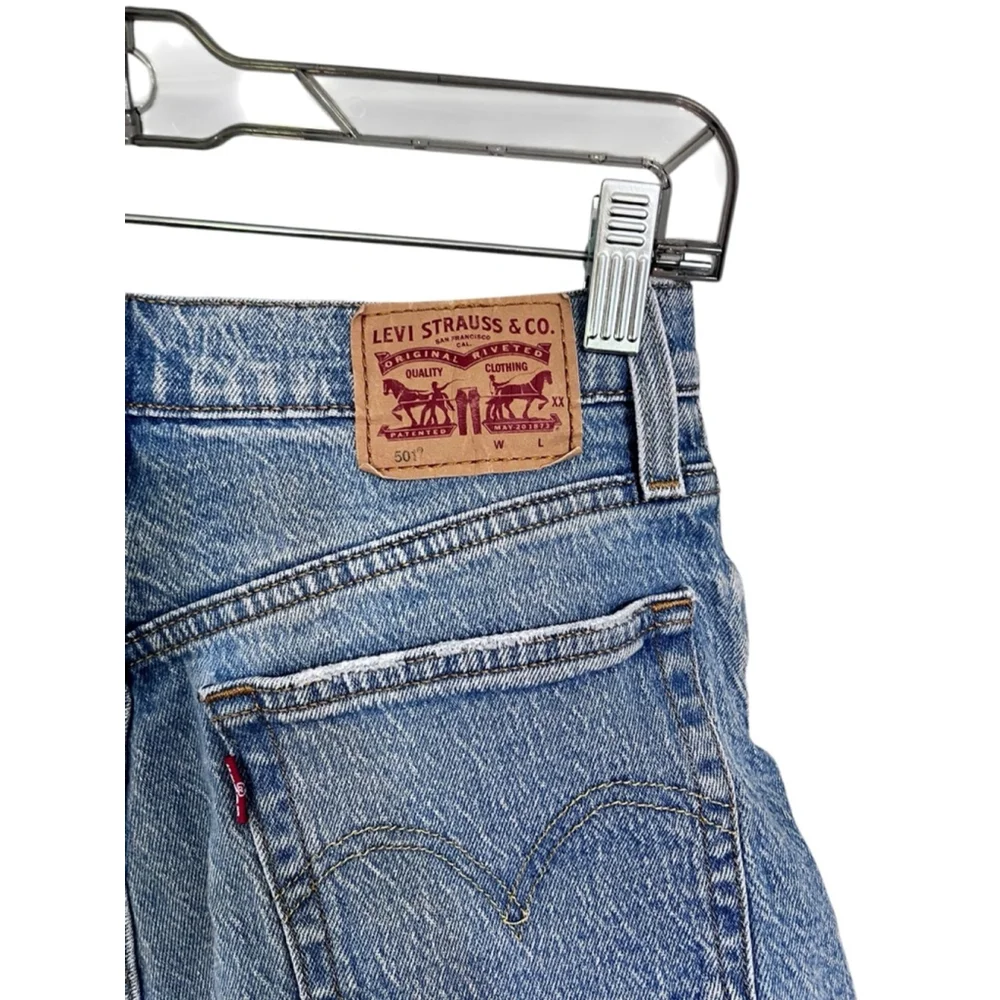 Levi Strauss 501 Button Fly Denim Cutoff Jean Shorts Size 25 Blue Casual Cotton